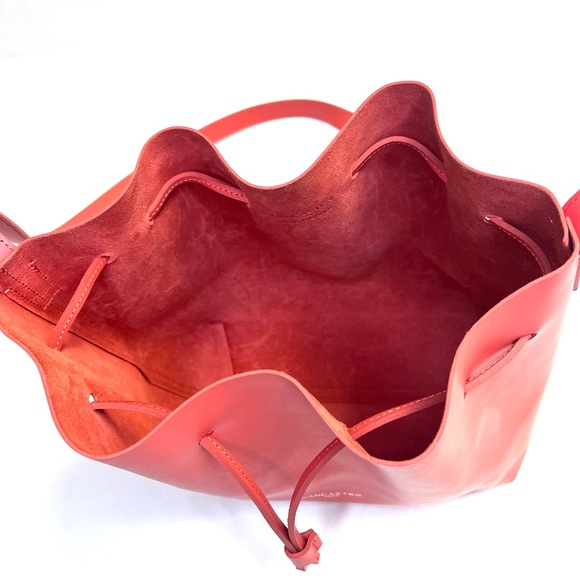 Lancaster Paris Orange Leather Bucket Bag - Picture 6 of 12